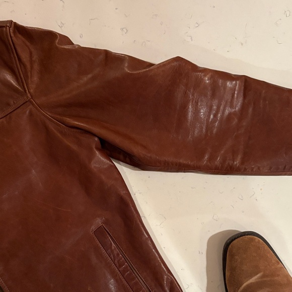 Banana Republic Men's Rich Brown Leather Jacket - Picture 8 of 16